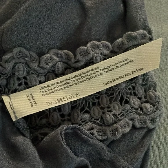 Free People maxi dress lace inserts size M denim color - Picture 5 of 10